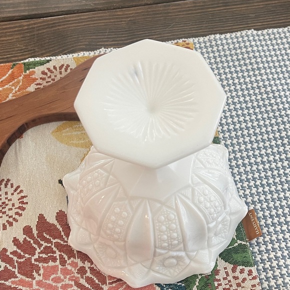 Elegant White Milk Glass Pedestal Vase - Picture 2 of 4